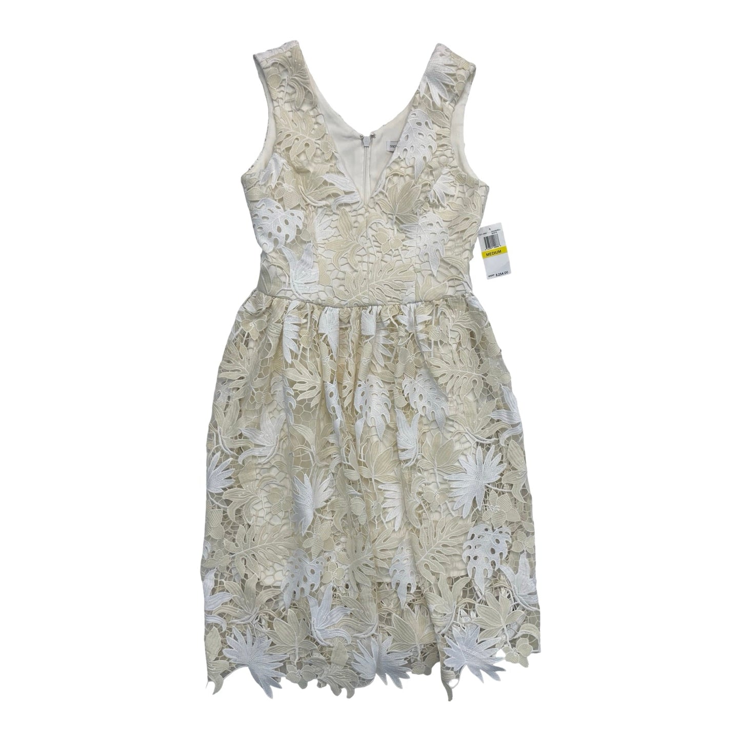 Dress Party Midi By Dress The Population In Cream & Tan, Size:M