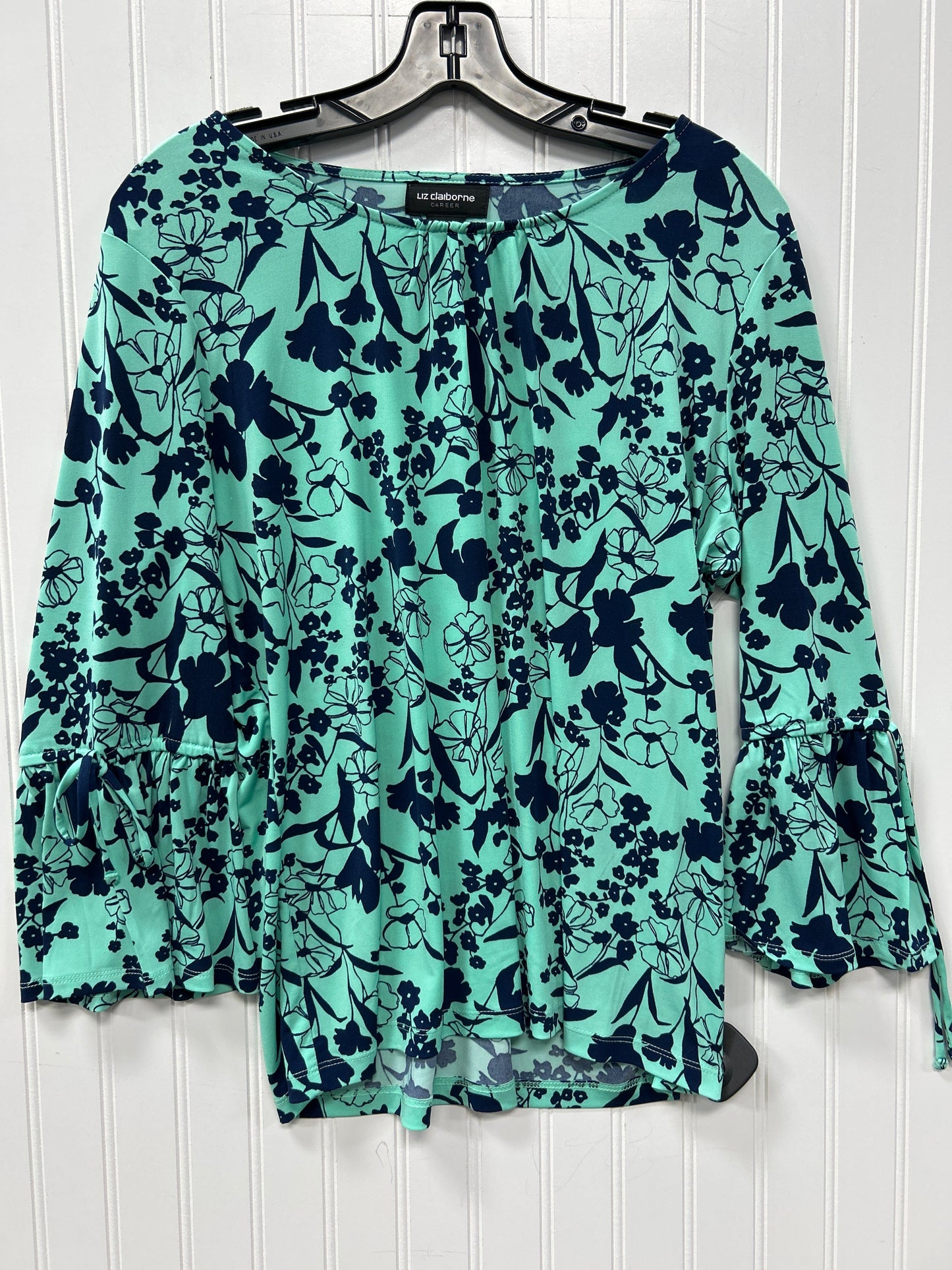Top Ls By Liz Claiborne In Blue & Green, Size:L