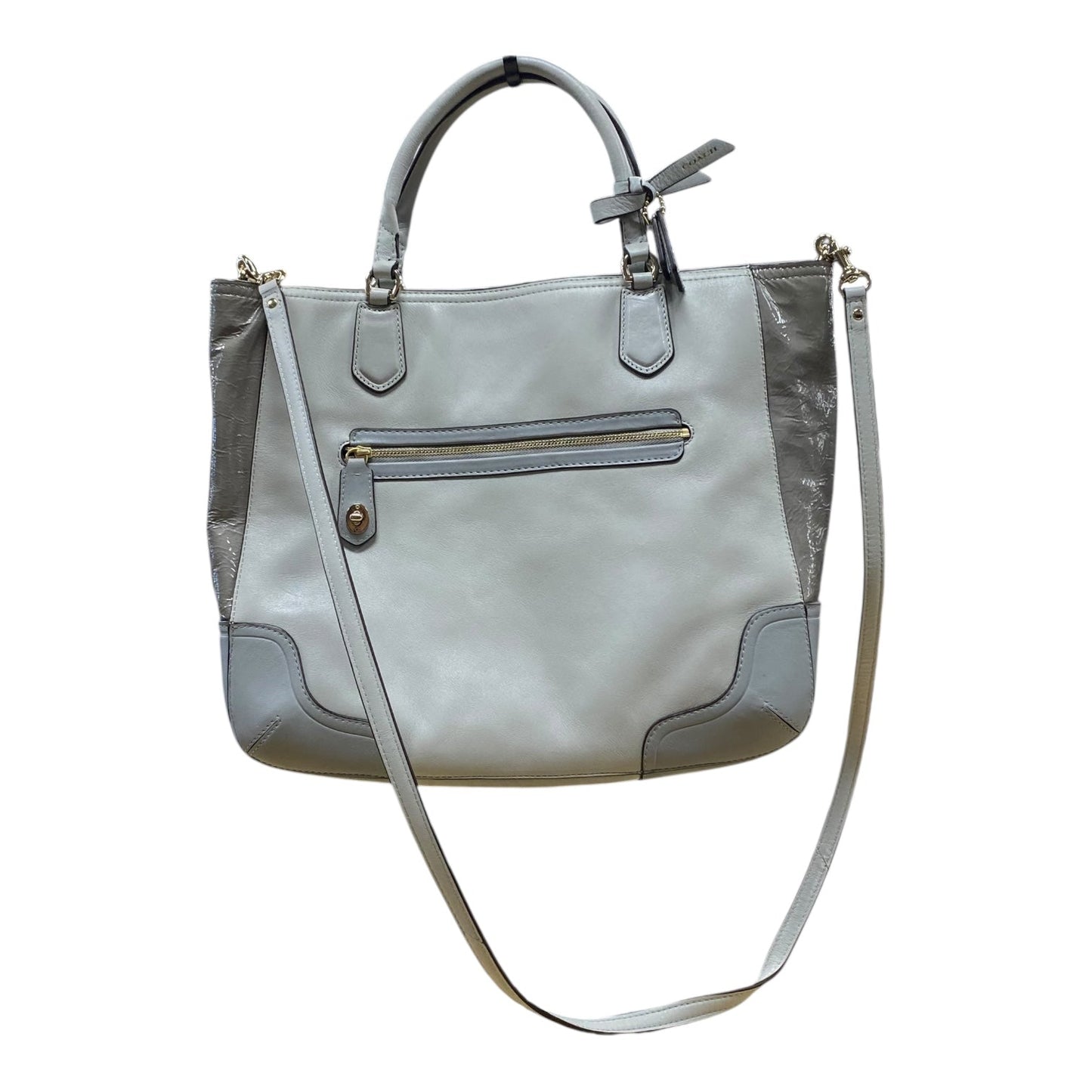 Handbag Designer By Coach In Grey, Size:Large