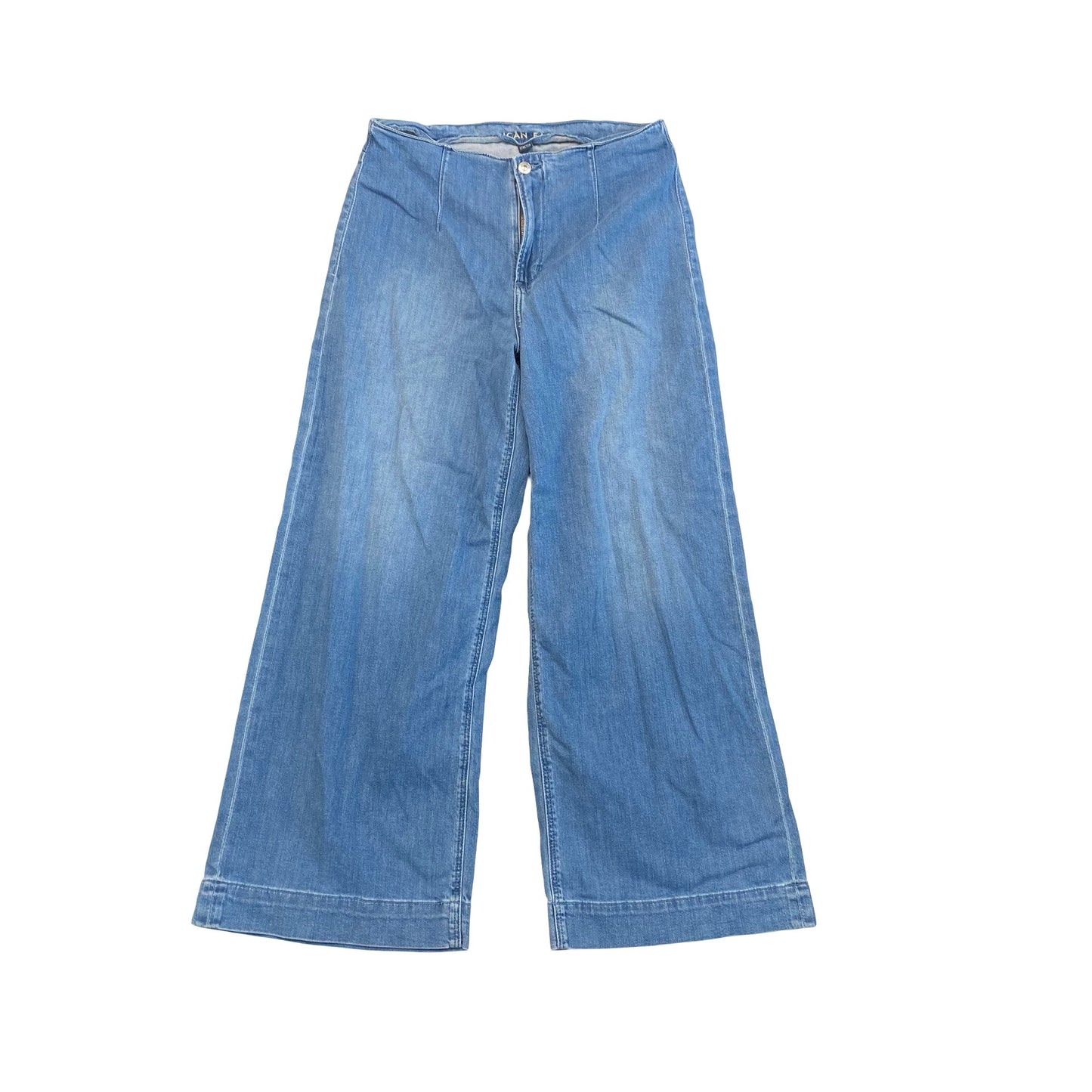 Jeans Wide Leg By American Eagle In Blue Denim, Size:10