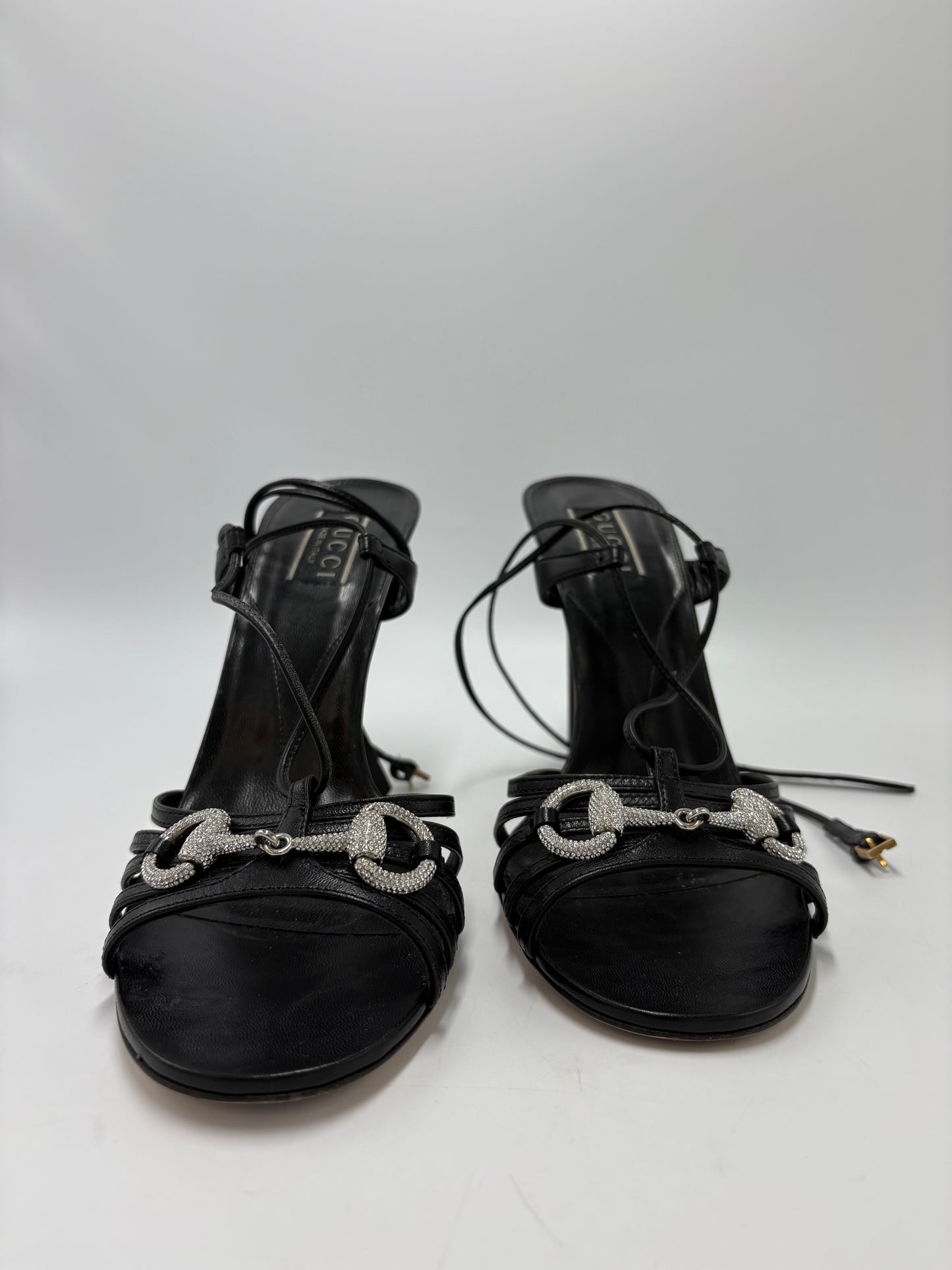 Gucci Malaga Kid Crystal  Horsebit Luxury Shoes, Size: 9 (39)
