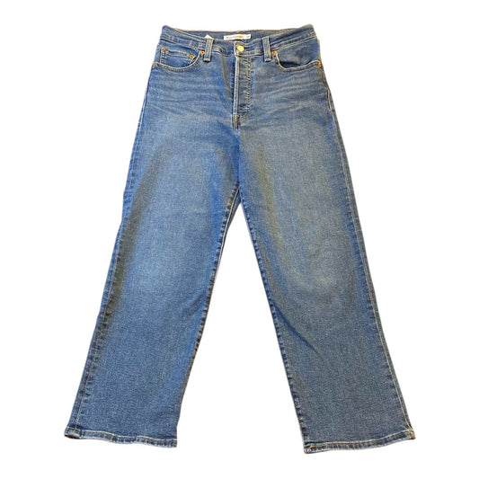 Jeans Wide Leg By Levis In Blue Denim, Size:8