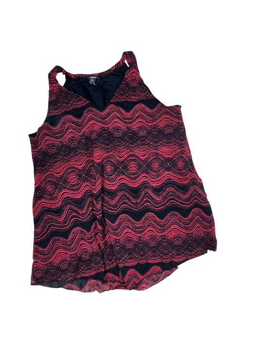 Top Sleeveless By Alfani In Black & Red, Size:1X