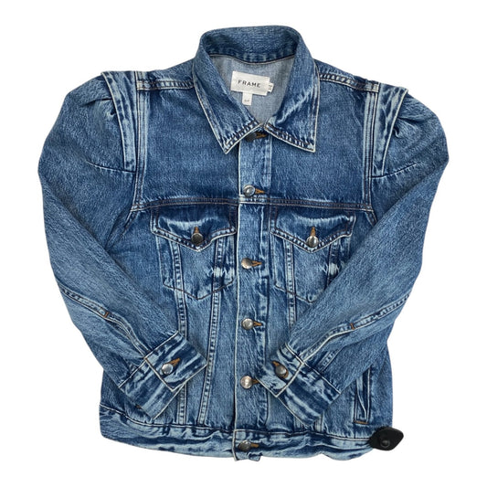 Jacket Denim By Frame In Blue Denim, Size:S