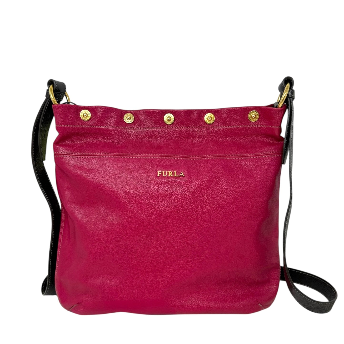 Snap Leather Crossbody Bag Luxury Designer By Furla, Size: Large