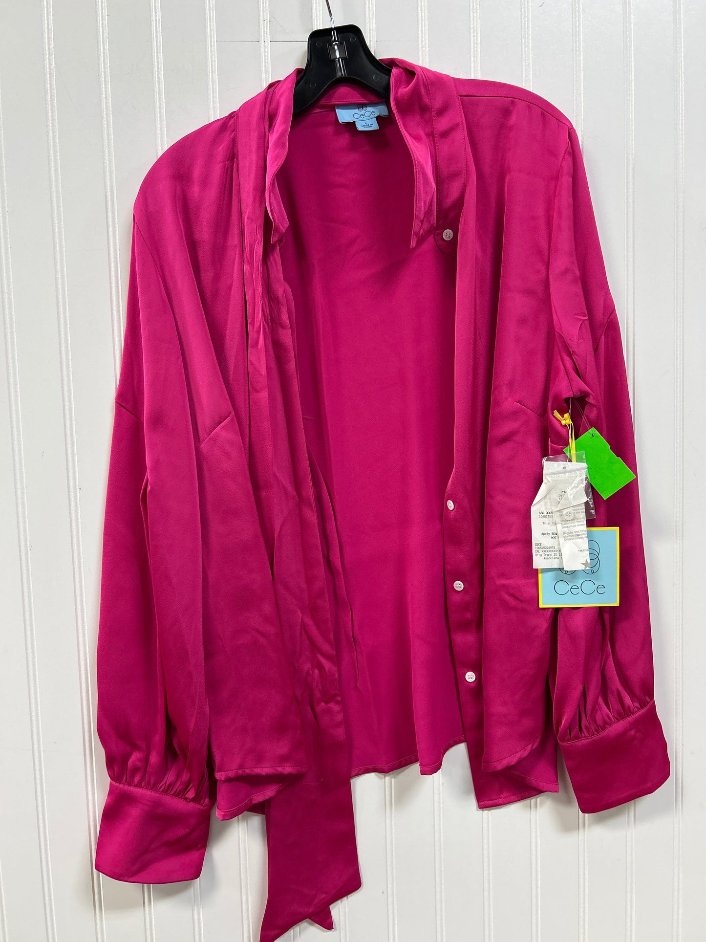 Blouse Ls By Cece In Pink, Size:L