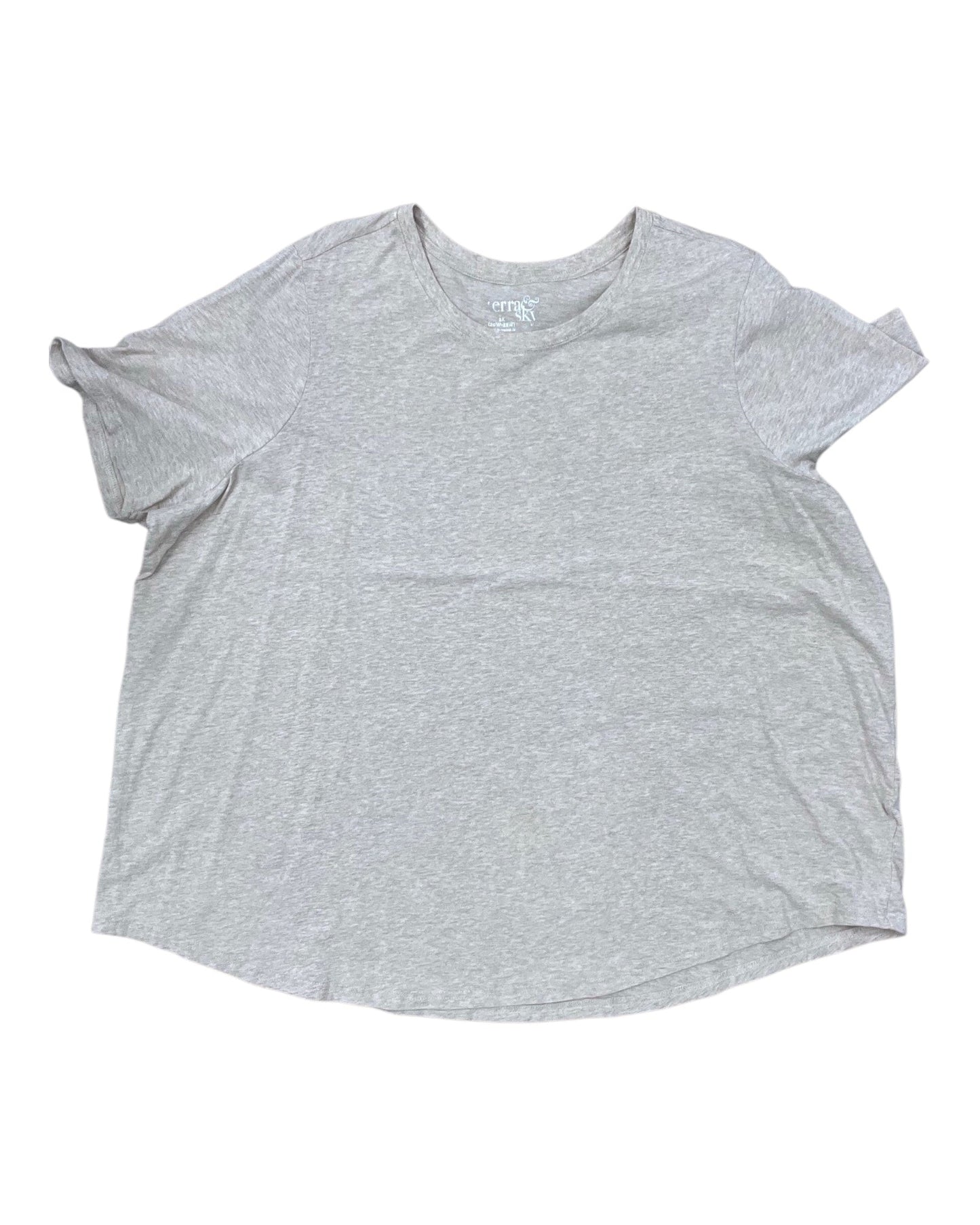 Top Ss Basic By Terra & Sky In Tan, Size:2X