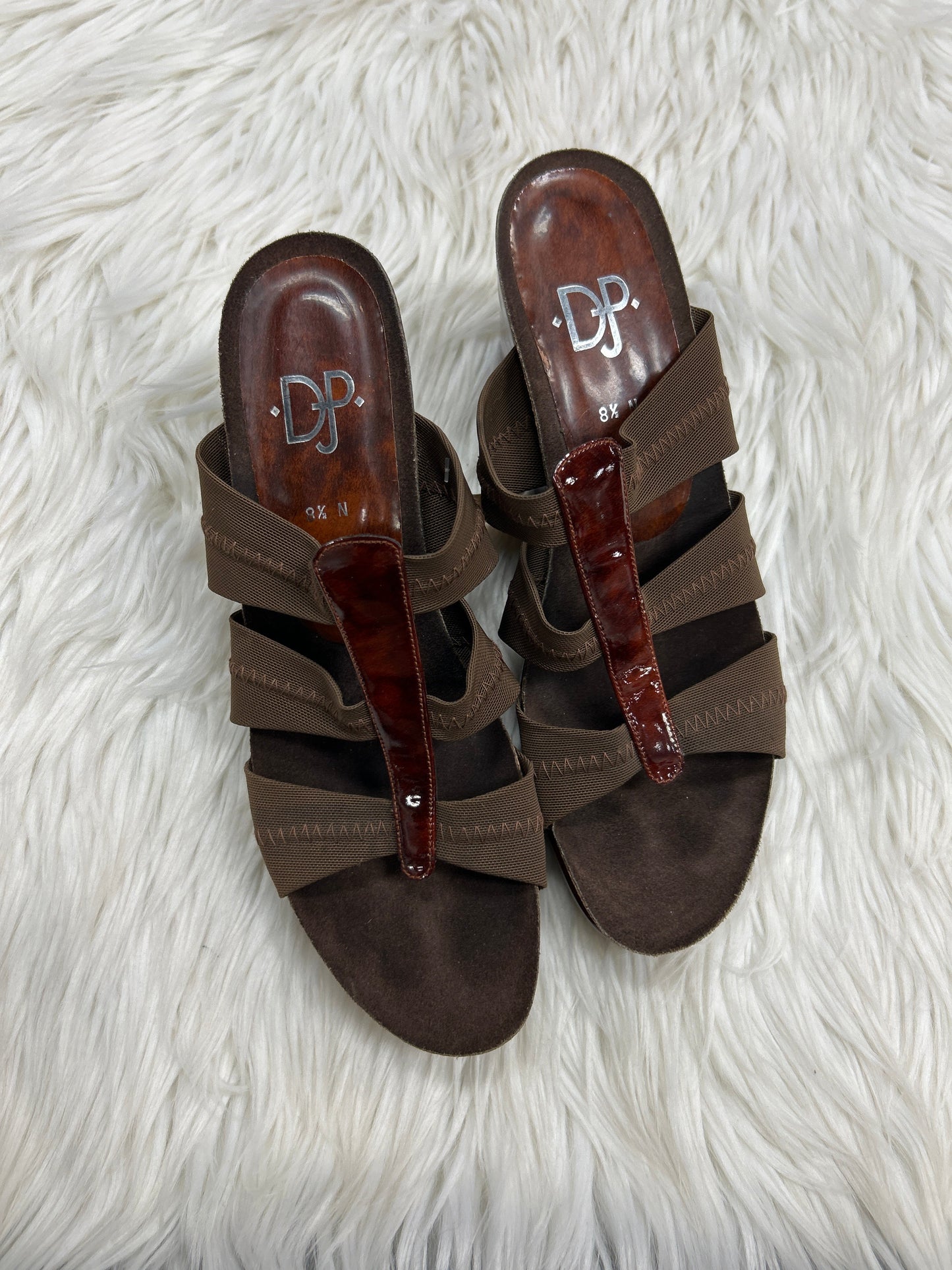 Sandals Heels Wedge By Donald Pliner In Brown, Size:8.5