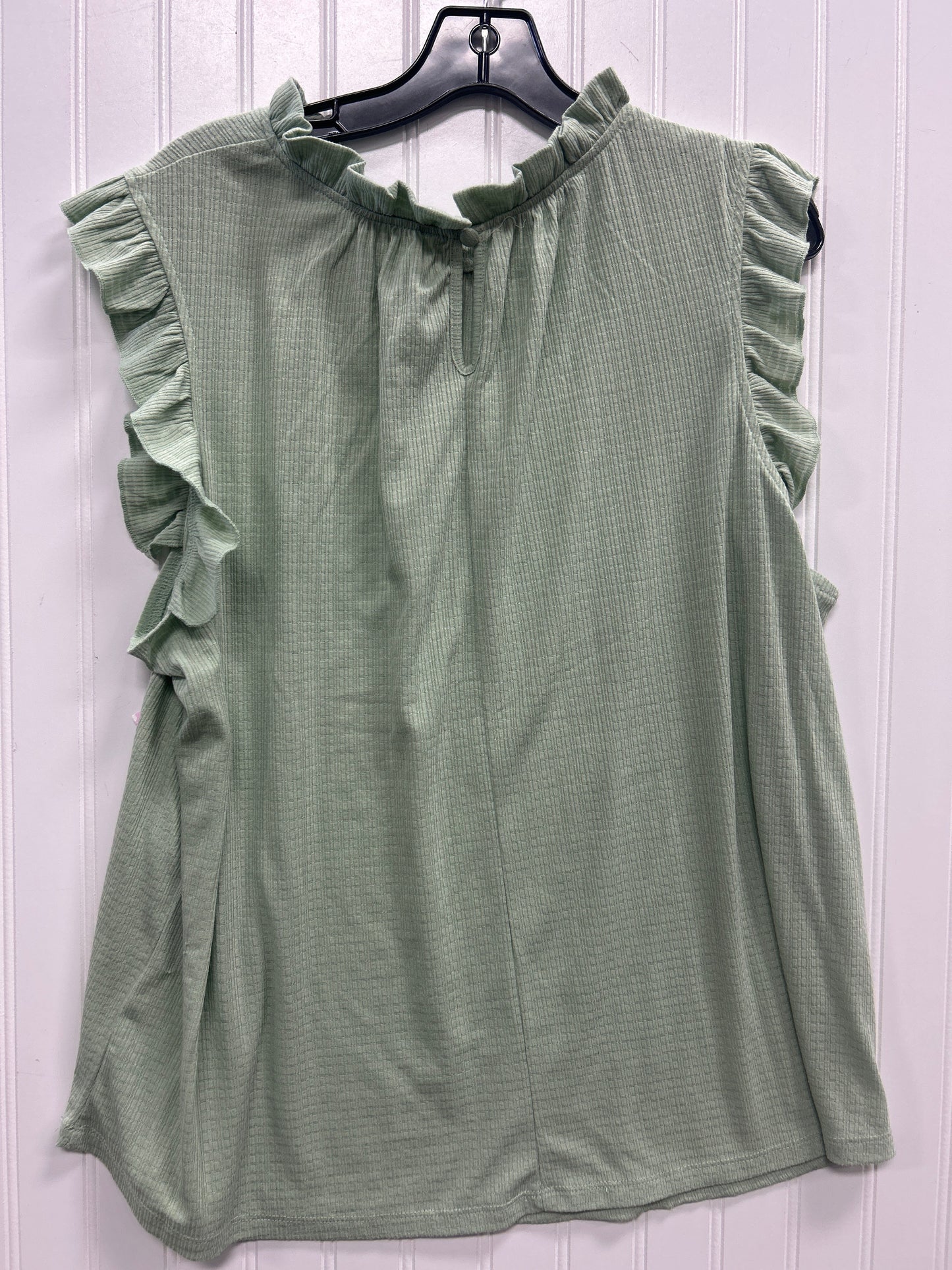 Top Sleeveless By Cmc In Green, Size:1X