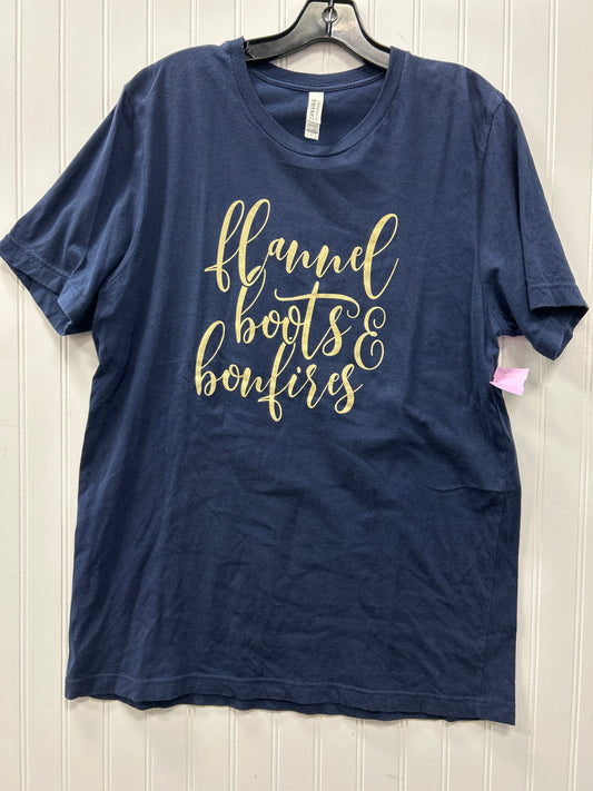 Top Ss By Bella + Canvas In Navy, Size:L