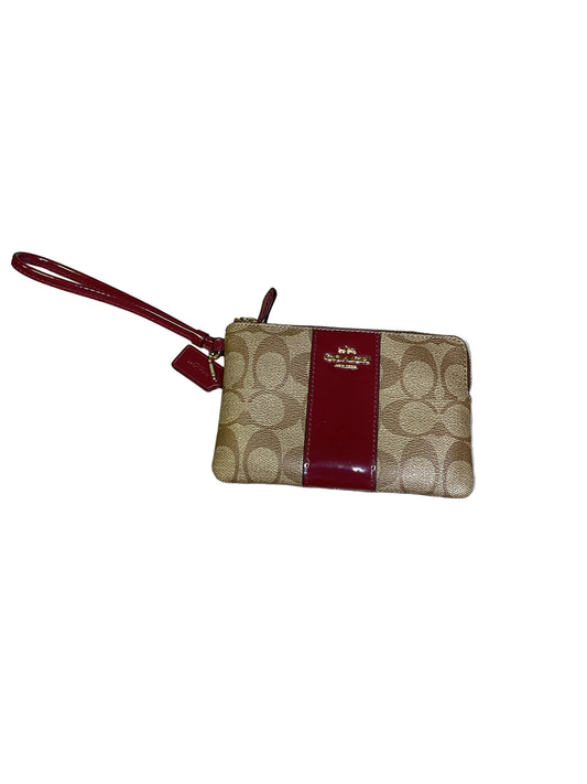 Wristlet Designer By Coach In Maroon, Size:Small