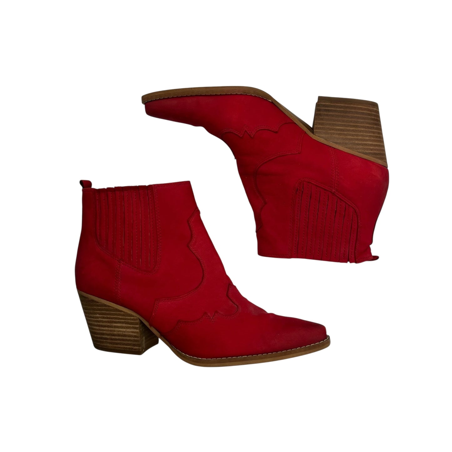Boots Ankle Heels By Sam Edelman In Red, Size:9