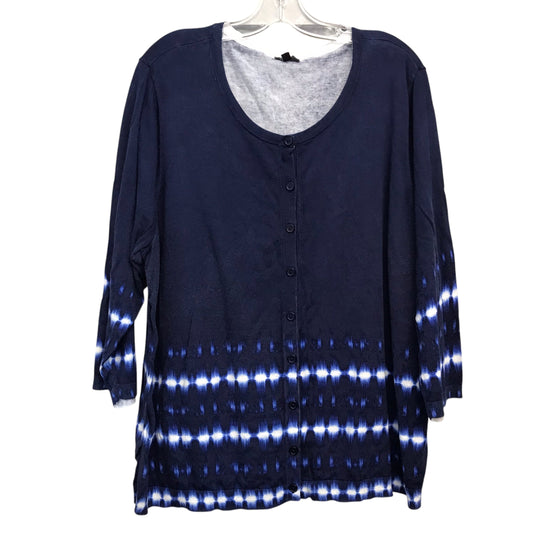 Sweater Cardigan By Talbots In Blue, Size:3X