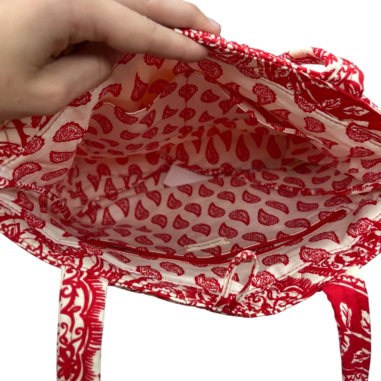 Tote By Vera Bradley In Red & White, Size:Medium