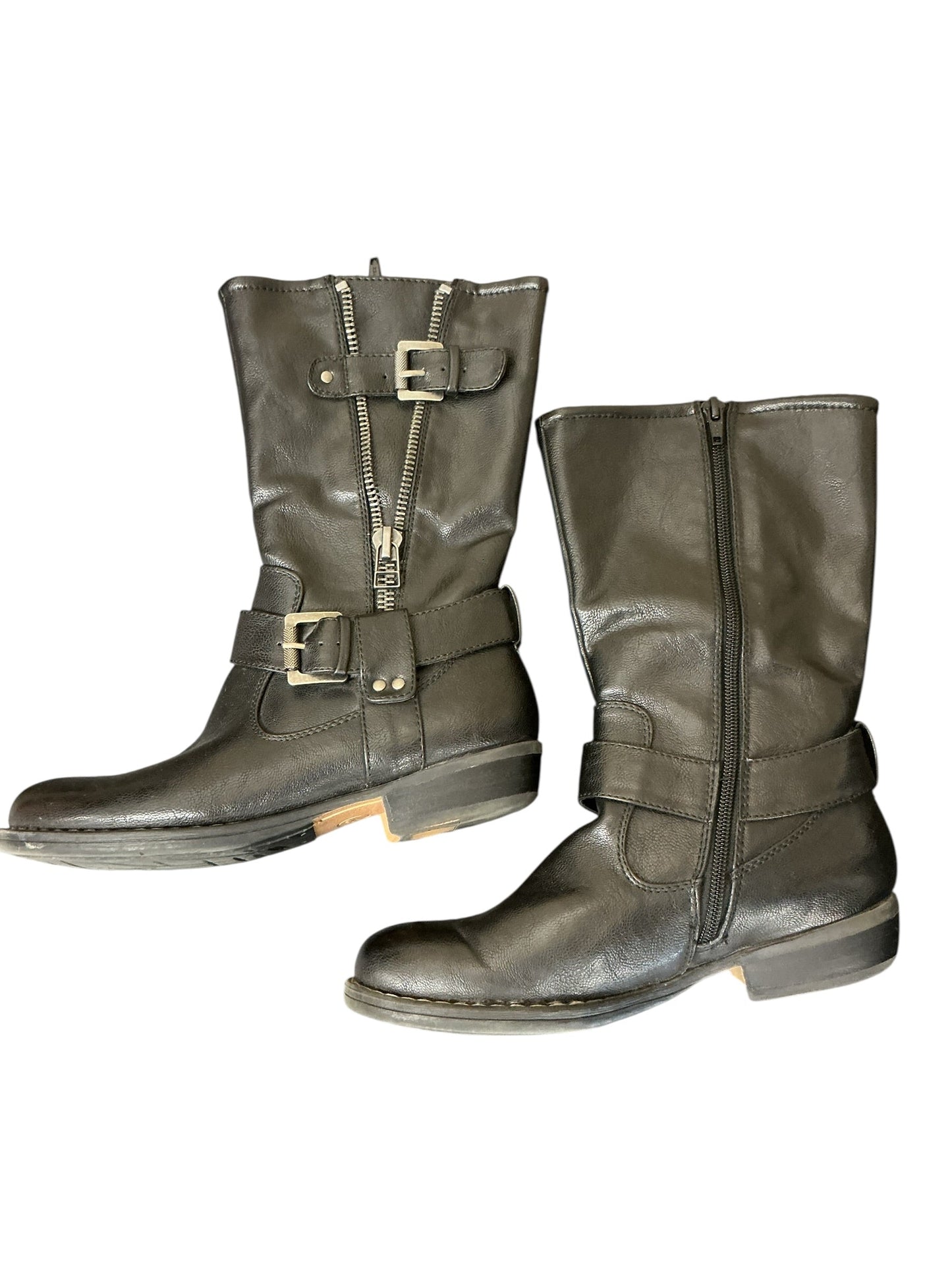 Boots Mid-Calf Heels By Bare Traps In Black, Size:7