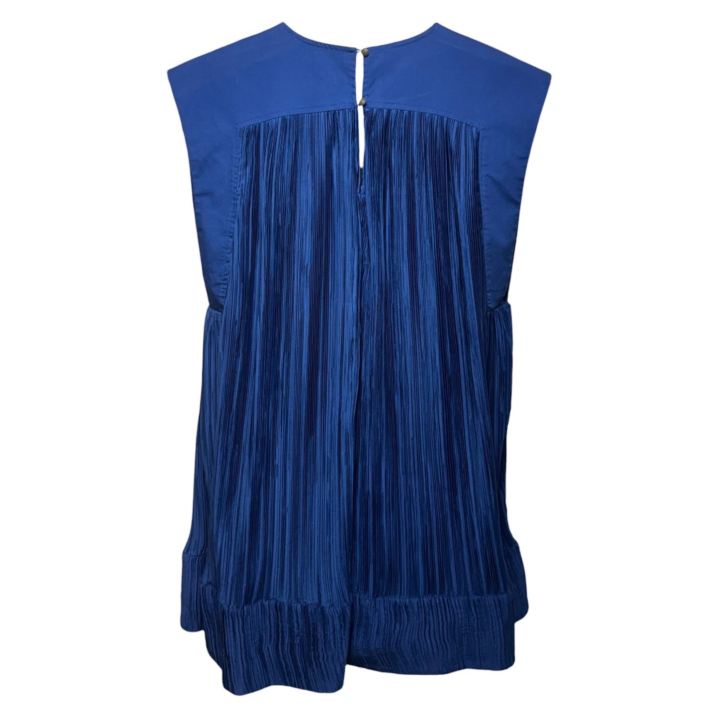 Cap-Sleeve Plissé Mini Dress By Anthropologie In Blue, Size: M