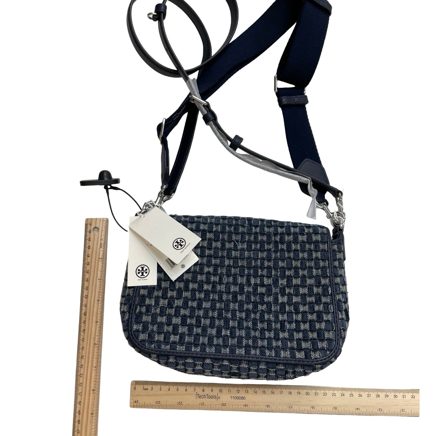 Handbag Designer By Tory Burch In Navy, Size:Medium