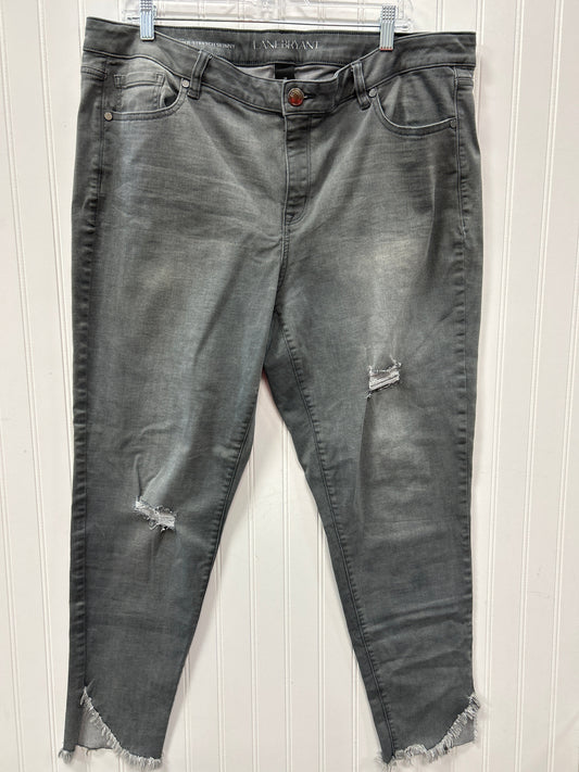 Jeans Skinny By Lane Bryant In Grey Denim, Size:20