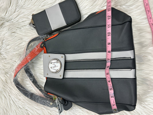 Handbag By Clothes Mentor In Grey & Orange, Size:Large