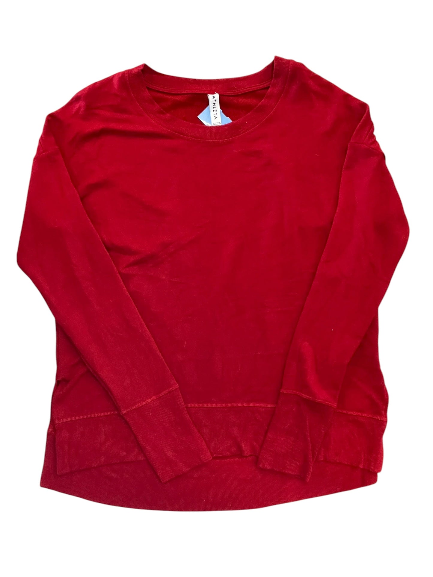 Athletic Top Ls Collar By Athleta In Red, Size:M