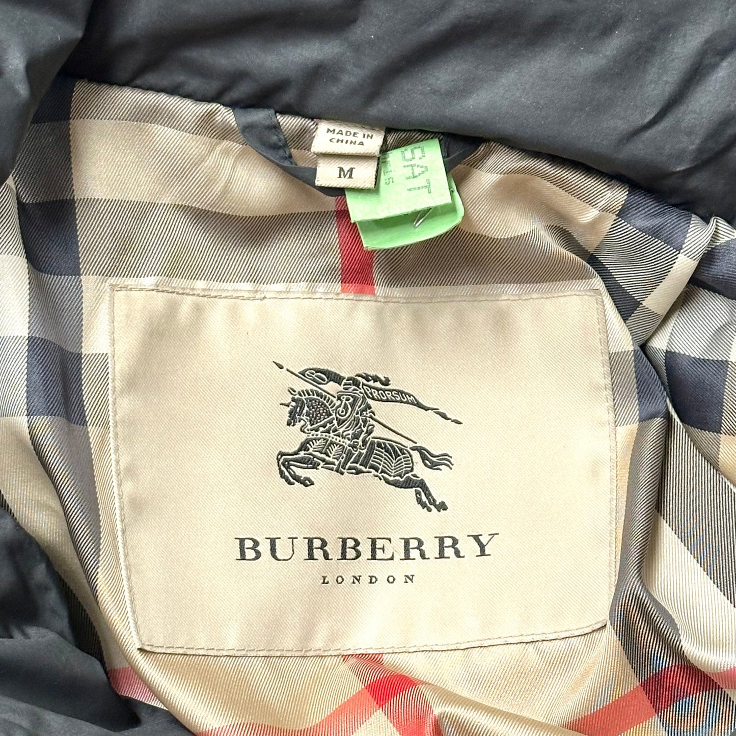 Coat Luxury Designer By Burberry In Grey, Size: M