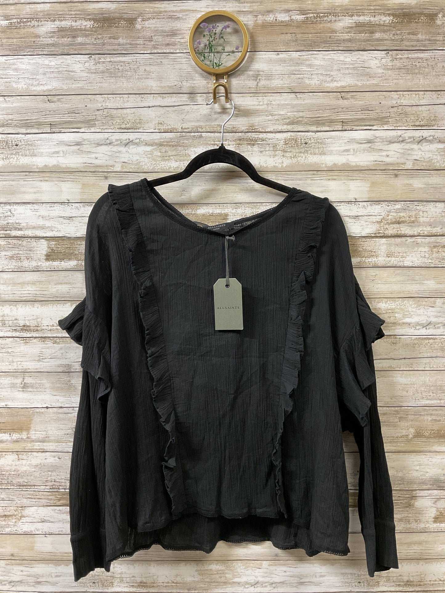 Blouse Designer By All Saints In Black, Size:L