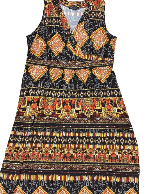 Dress Casual Maxi By Susan Lawrence In Brown & Orange, Size:1X