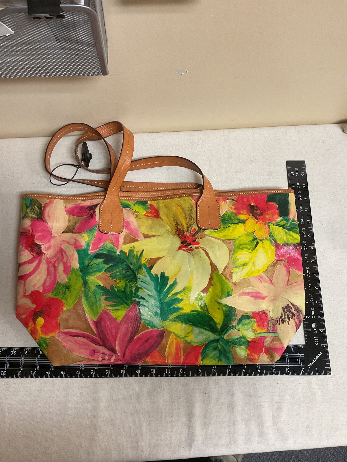 Tote Leather By Cmc In Floral Print, Size:Large