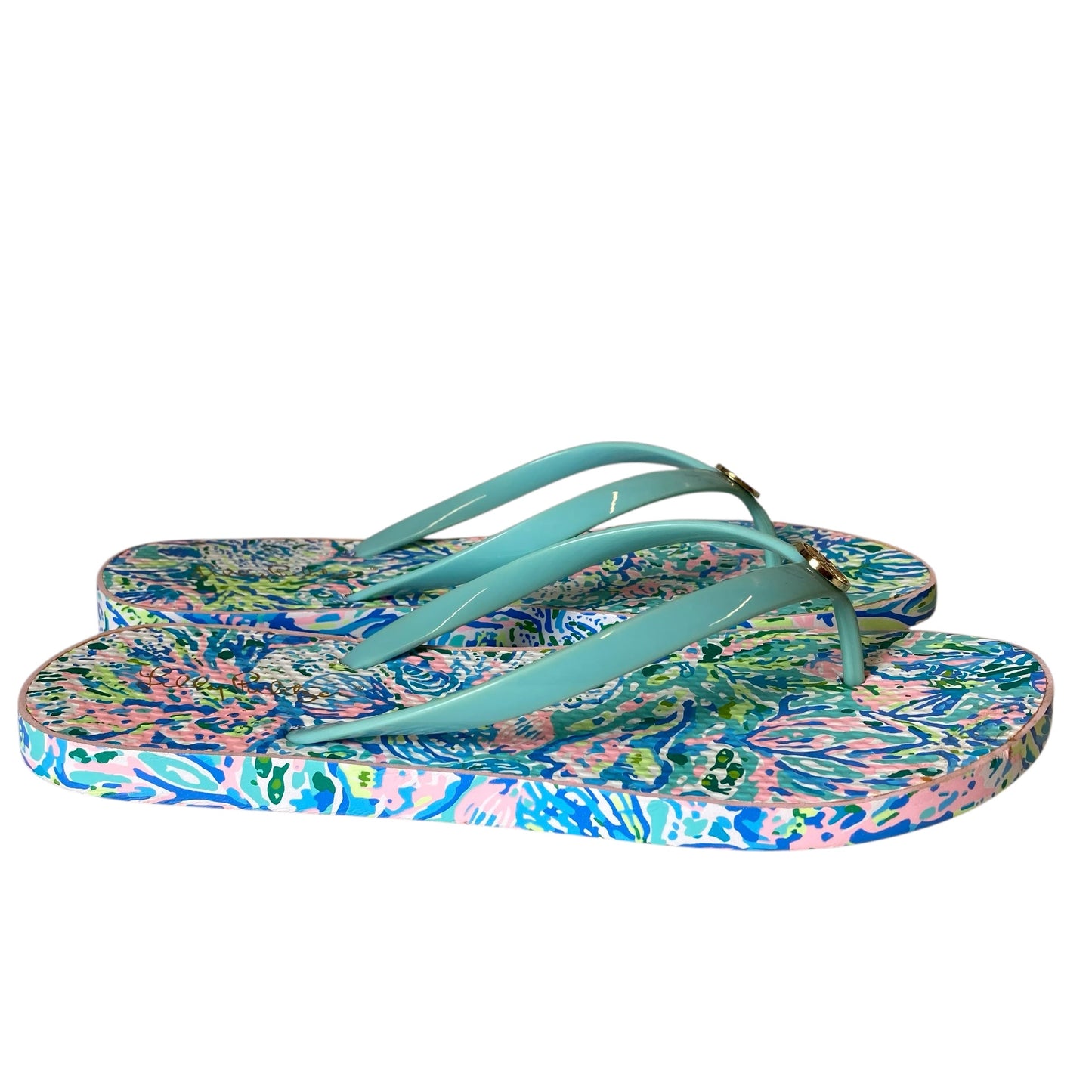 Sandals Designer By Lilly Pulitzer In Blue & Pink, Size:11
