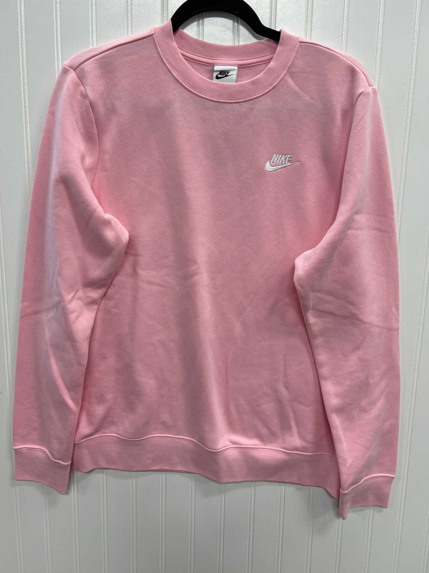 Athletic Top Ls Crewneck By Nike Apparel In Pink, Size:L