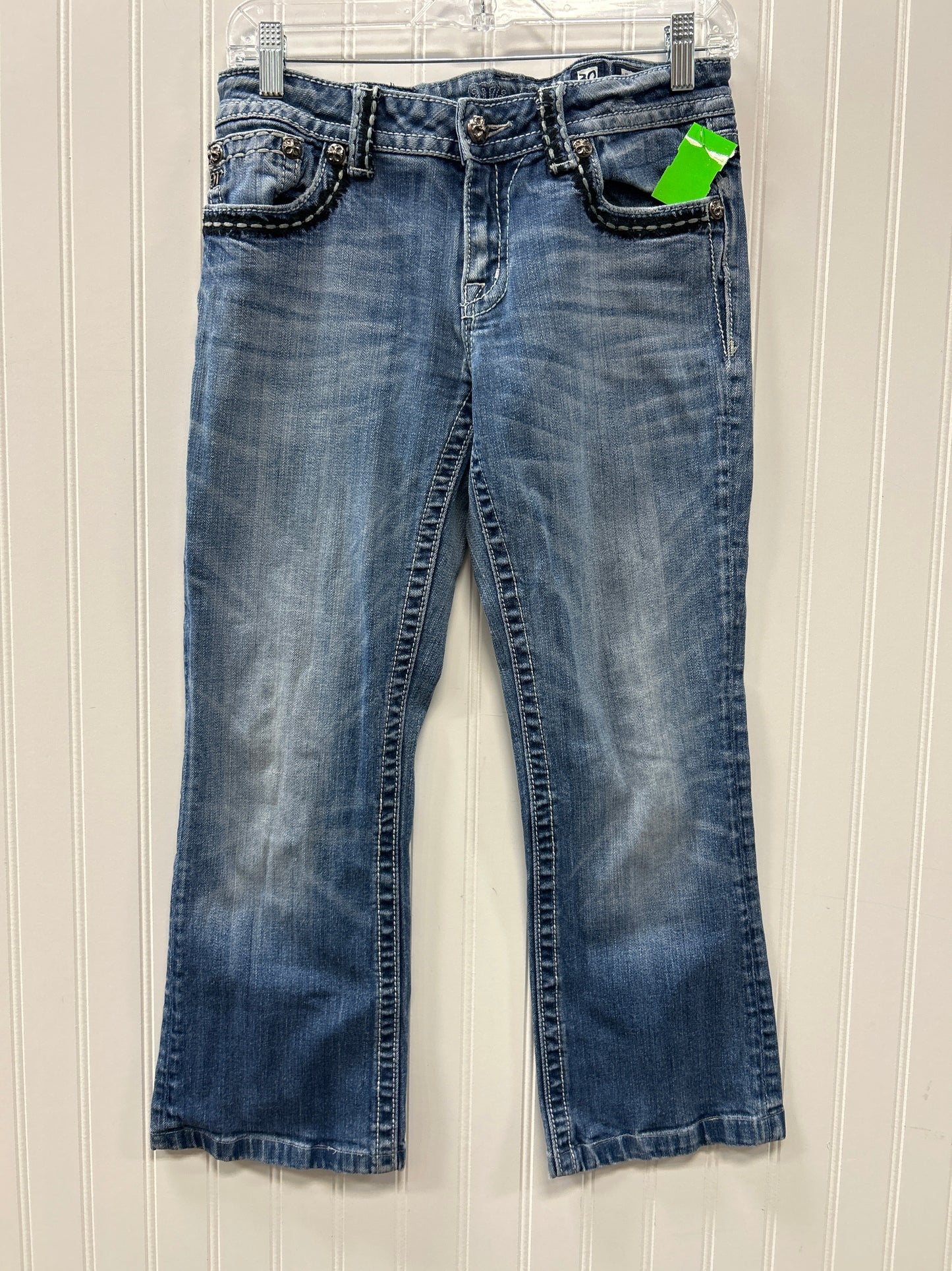 Jeans Cropped By Rock Revival In Blue Denim, Size:8