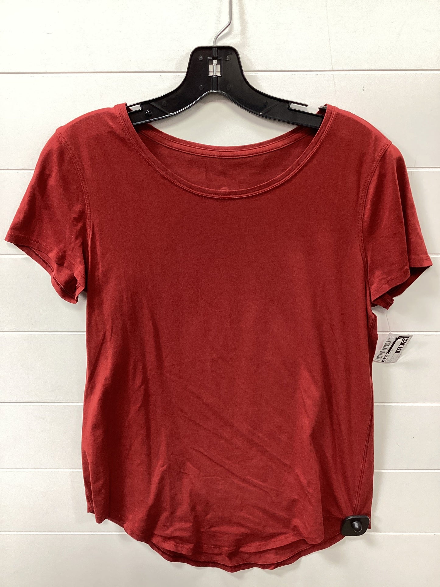Athletic Top Ss By Lululemon In Red, Size:10