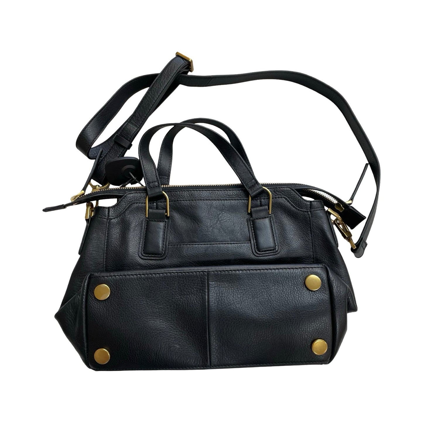 Handbag Leather By Fossil In Black, Size:Medium