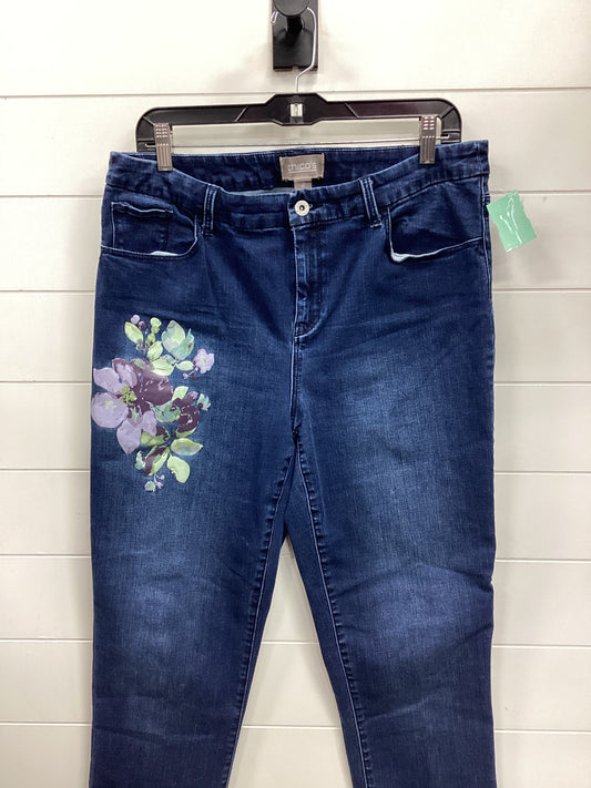 Jeans Skinny By Chicos In Blue Denim, Size:10