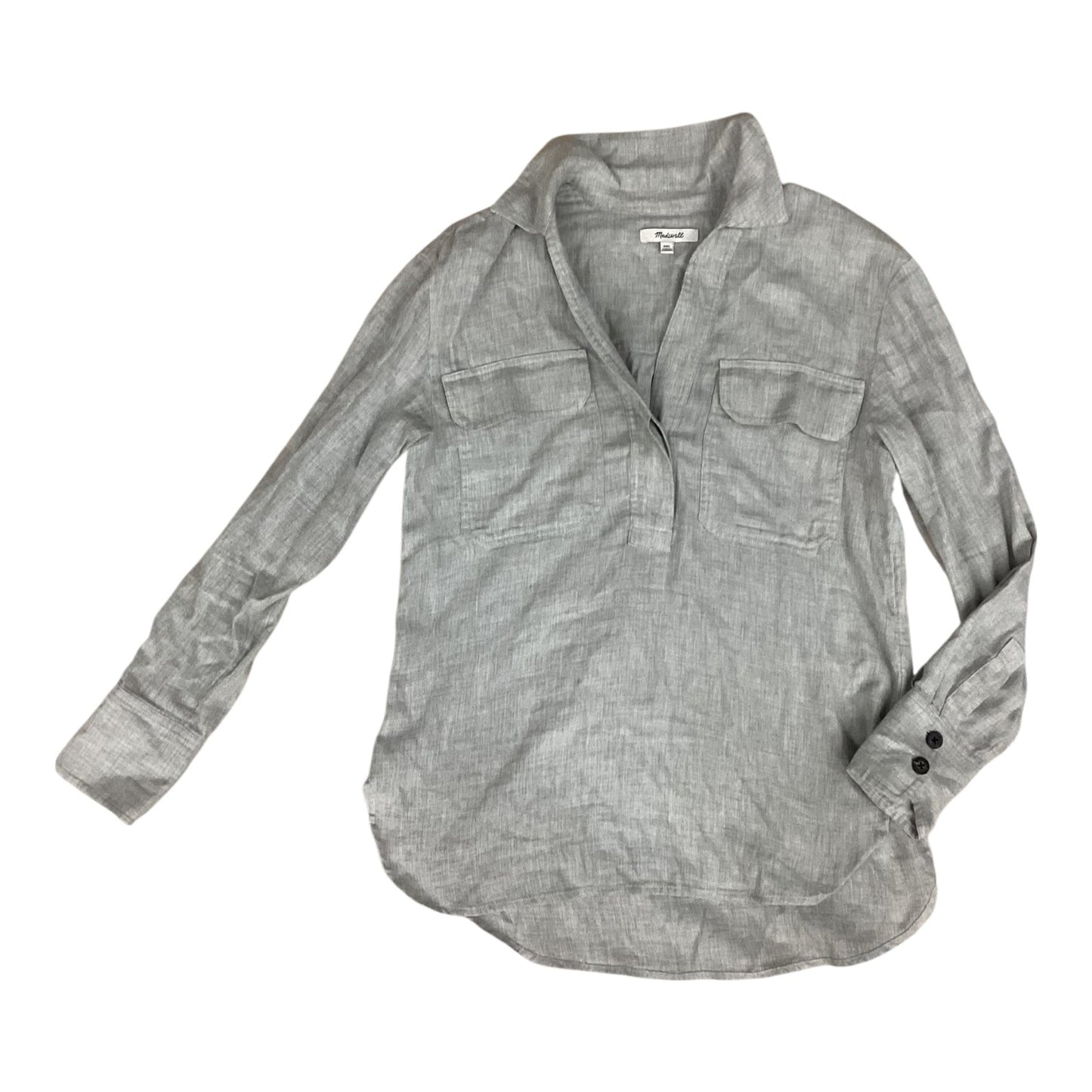Blouse Ls By Madewell In Grey, Size:Xxs