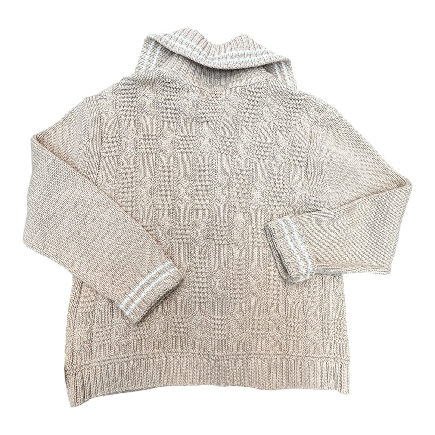 Sweater Cardigan By Talbots In Tan, Size:M