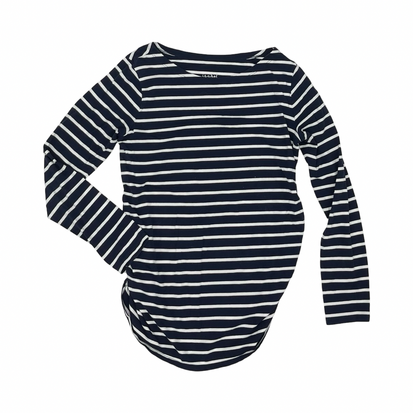 Mat Top Ls By Isabel Maternity In Blue & Cream, Size:L