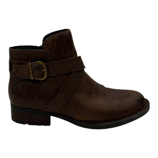 Boots Ankle Flats By Born In Brown, Size:7