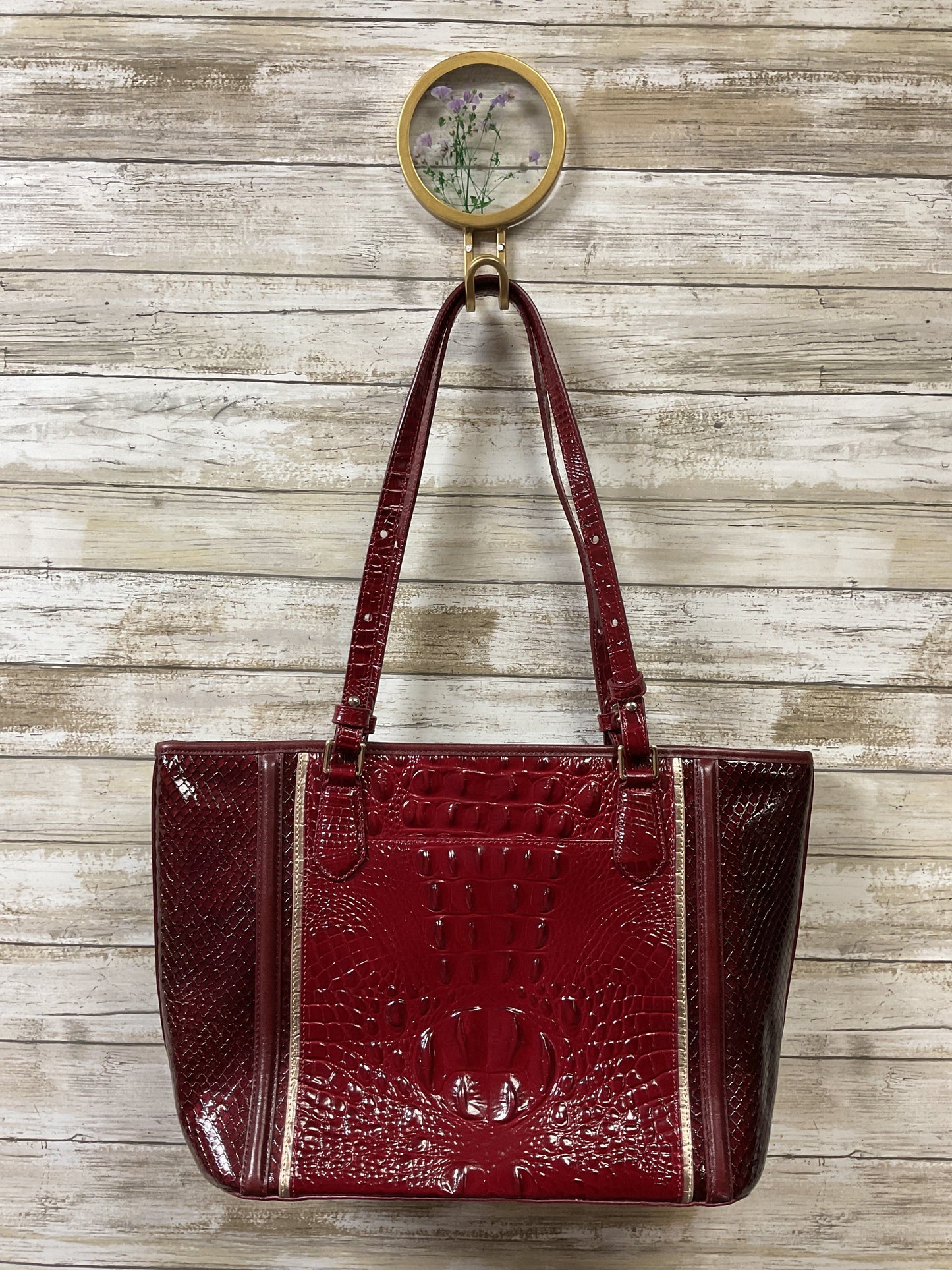 Tote Designer By Brahmin In Red, Size:Large