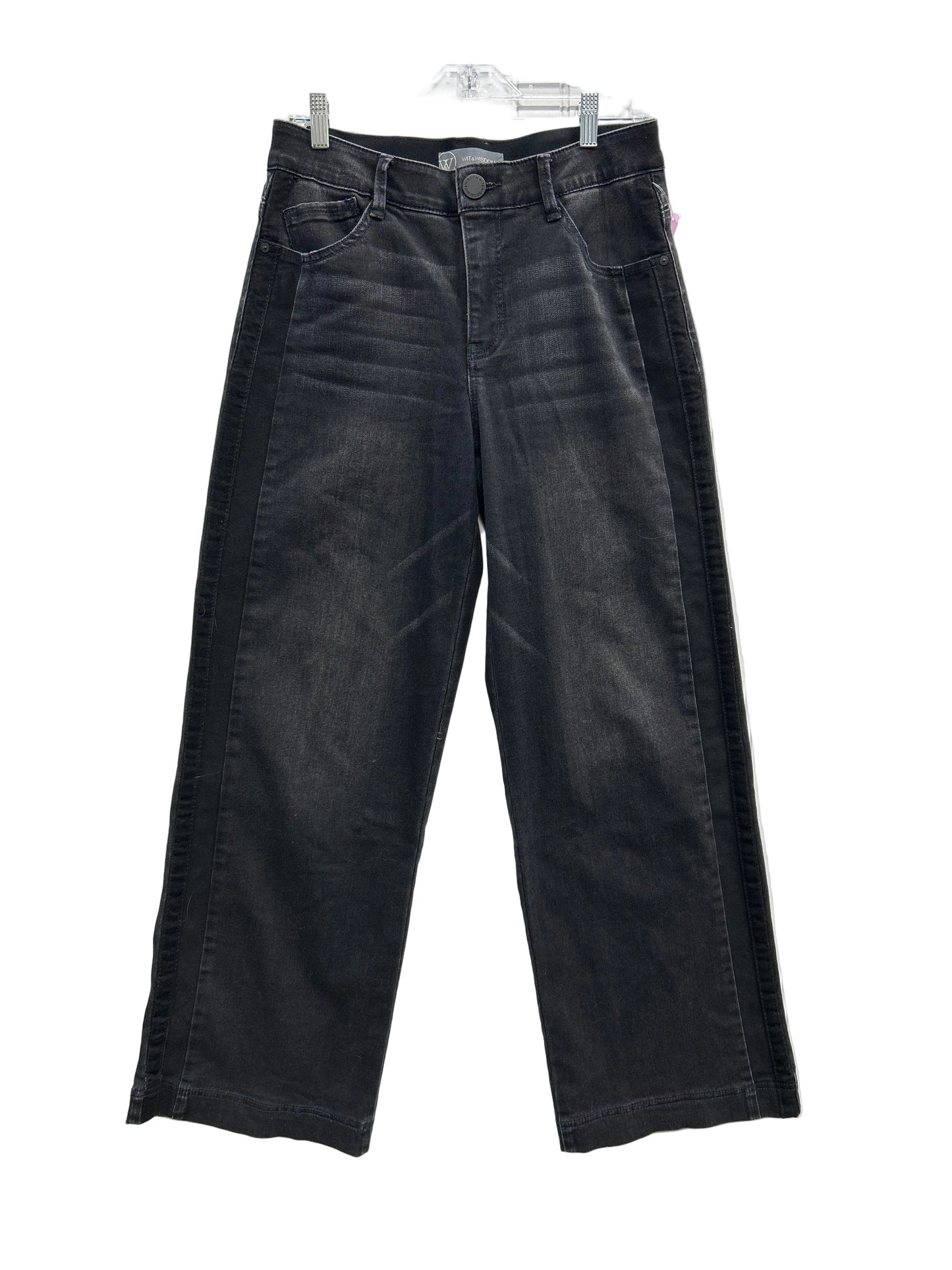 Jeans Straight By Wit & Wisdom In Black Denim, Size:4