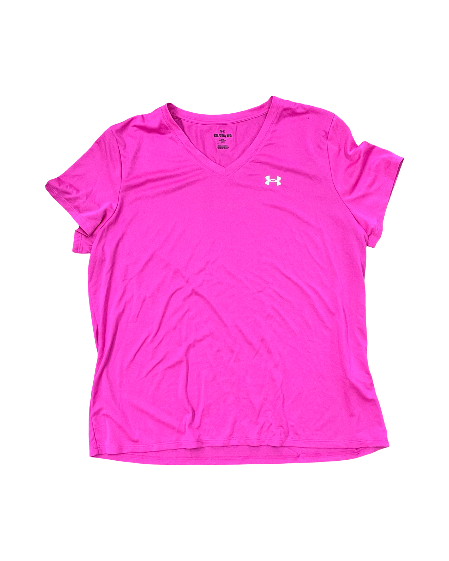 Athletic Top Ss By Under Armour In Pink, Size:2X