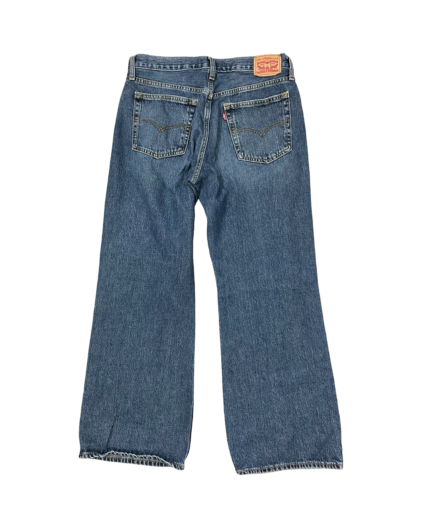 Jeans Wide Leg By Levis In Blue Denim, Size:8