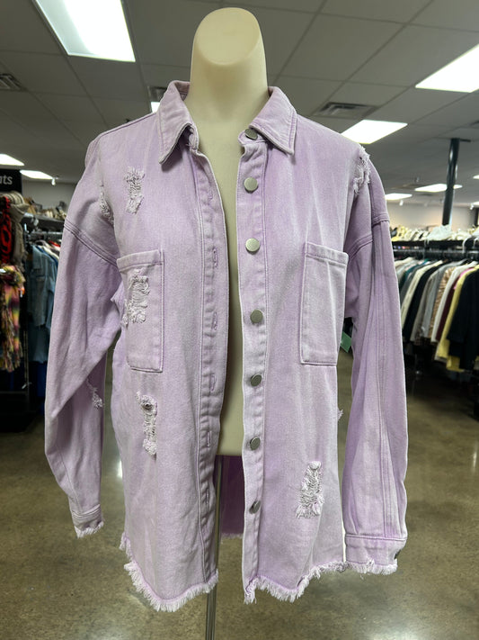 Jacket Denim By Pink Lily In Purple, Size:M