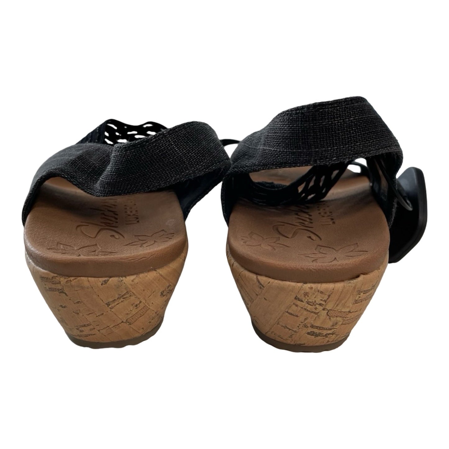 Sandals Heels Wedge By Skechers In Black, Size:10