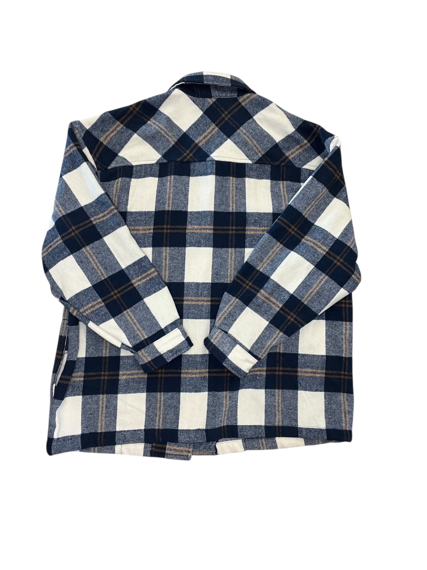 Jacket Shirt By Hfx In Plaid Pattern, Size:L