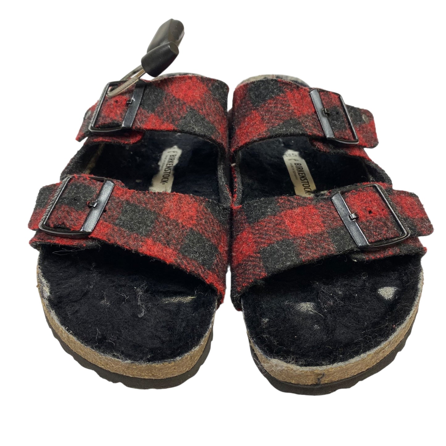 Sandals Flats By Birkenstock In Black & Red, Size:10