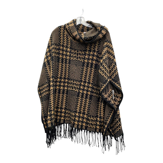 Poncho By Chicos In Black & Brown, Size:S