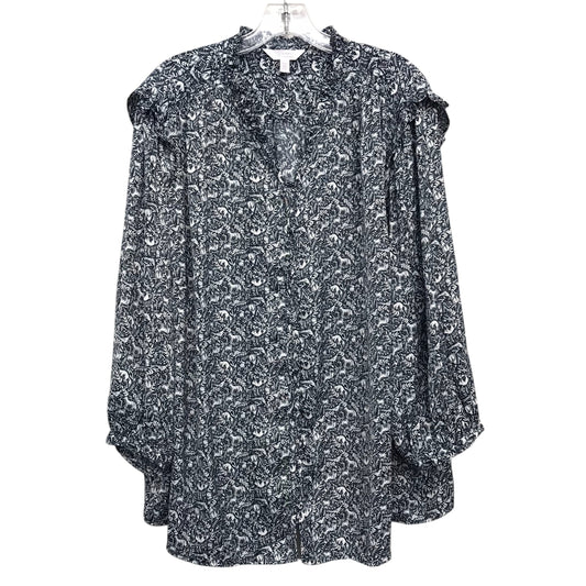 Top Ls By Lc Lauren Conrad In Dark Teal & White, Size:3X
