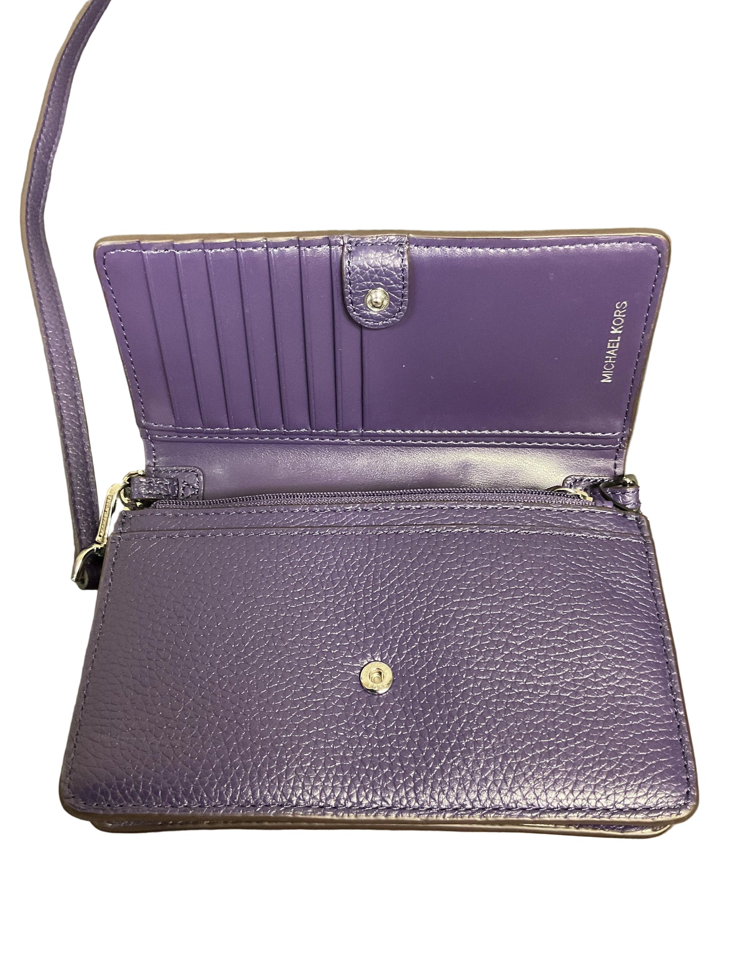 Crossbody Designer By Michael Kors In Purple, Size:Small