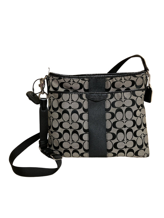 Crossbody Designer By Coach In Black & Tan, Size:Medium